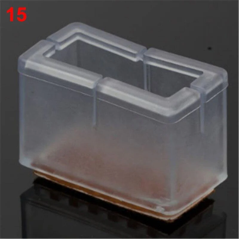 10PCs / Set Transparente rutschfeste Silikonmatte Tisch Schreibtischstühle Handschuhe Fußschutzpolster Ärmel Möbelzubehör