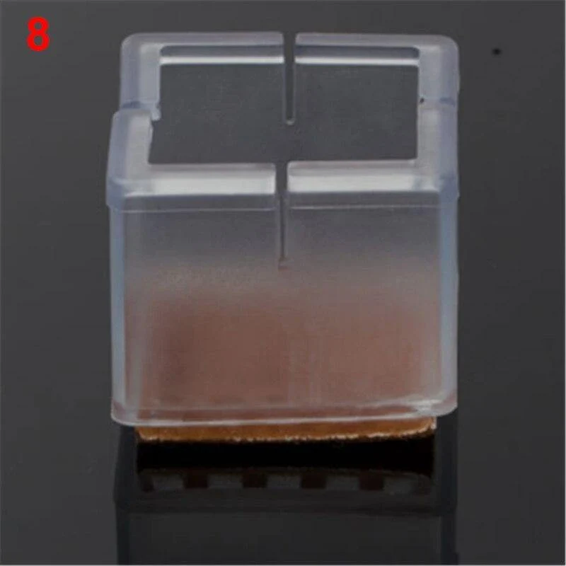 10PCs / Set Transparente rutschfeste Silikonmatte Tisch Schreibtischstühle Handschuhe Fußschutzpolster Ärmel Möbelzubehör