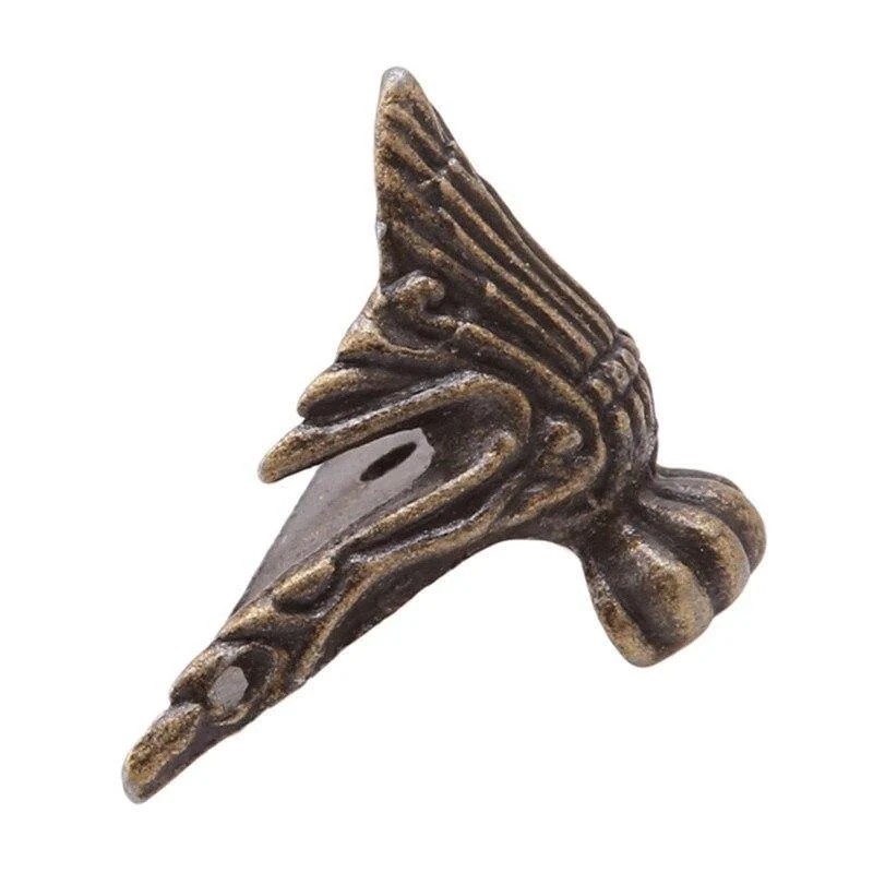 4 teile/satz Antike Messing Schmuck Brust Holz Box Dekorative Füße Bein Ecke Schutz Vintage Dekoration Möbel Zubehör