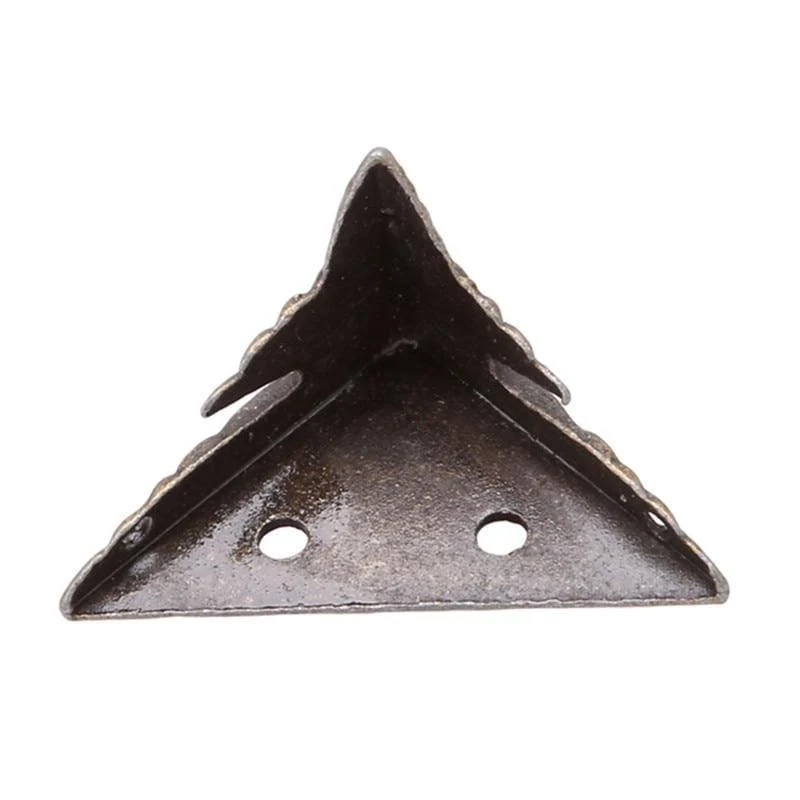 4 teile/satz Antike Messing Schmuck Brust Holz Box Dekorative Füße Bein Ecke Schutz Vintage Dekoration Möbel Zubehör