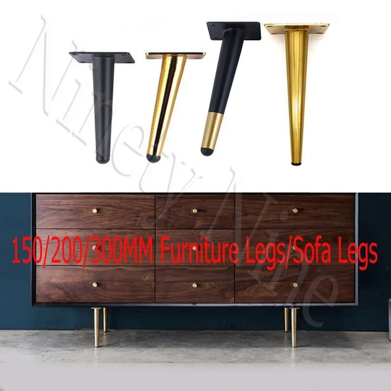 4Pcs / Set 15/20/25 / 30CM Möbelschrank Metallbeine Rundes konisches Bein DIY Möbel Sofa Tischbett Schuhschrank Schreibtischbeine