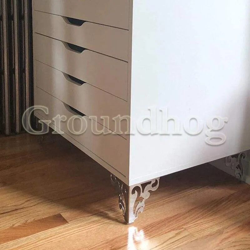 4St. / Set Metall Polierte Sofastuhlbeine 15 / 12cm Modern Hollow Patten Tischschrank Bettfüße Möbelzubehör