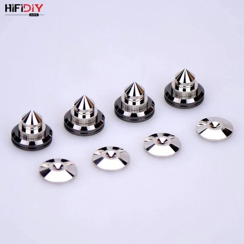 HIFIDIY LIVE 4 Sets oder 4 PCS Lautsprecher Stand Füße Fuß Pad Reinem Kupfer Silber Lautsprecher Box Spikes Kegel Boden fuß Nagel M28 * 26