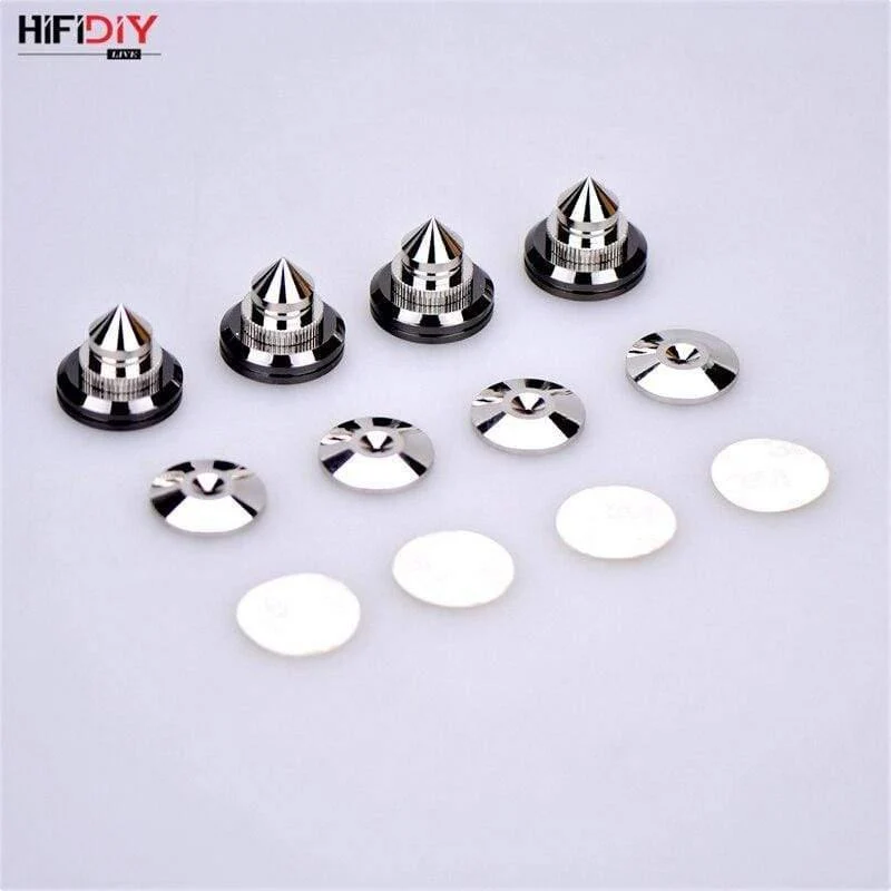 HIFIDIY LIVE 4 Sets oder 4 PCS Lautsprecher Stand Füße Fuß Pad Reinem Kupfer Silber Lautsprecher Box Spikes Kegel Boden fuß Nagel M28 * 26