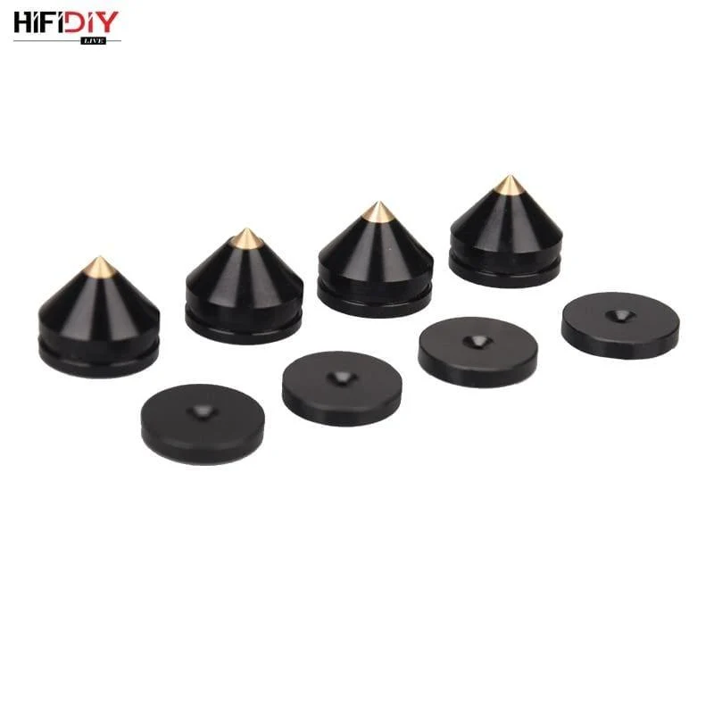 HIFIDIY LIVE 4PCS 4Sets Lautsprecher Stand Füße Fuß Pad Aluminium Legierung Metall (NICHT Natürliche Holz) Spikes Kegel Boden Fuß Nagel M23*20