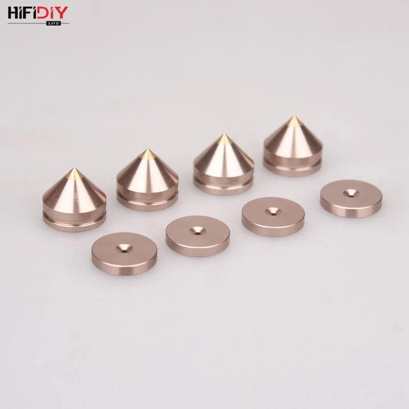 HIFIDIY LIVE 4PCS 4Sets Lautsprecher Stand Füße Fuß Pad Aluminium Legierung Metall (NICHT Natürliche Holz) Spikes Kegel Boden Fuß Nagel M23*20