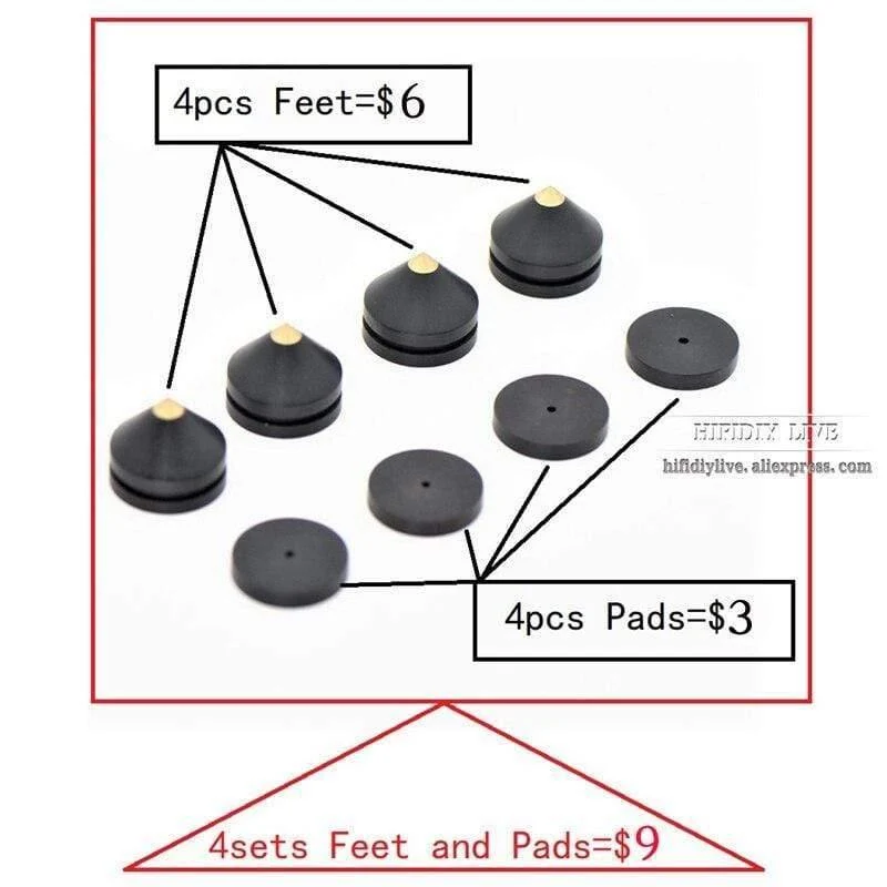 HIFIDIY LIVE 4PCS 4Sets Lautsprecher Stand Füße Fuß Pad Aluminium Legierung Metall (NICHT Natürliche Holz) Spikes Kegel Boden Fuß Nagel M23*20