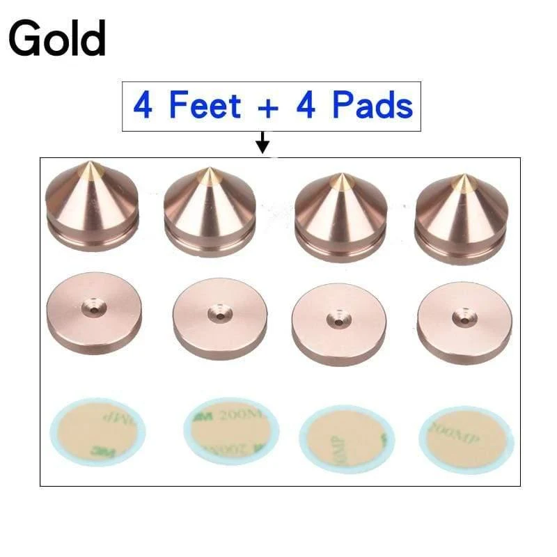 HIFIDIY LIVE 4PCS 4Sets Lautsprecher Stand Füße Fuß Pad Aluminium Legierung Metall (NICHT Natürliche Holz) Spikes Kegel Boden Fuß Nagel M23*20