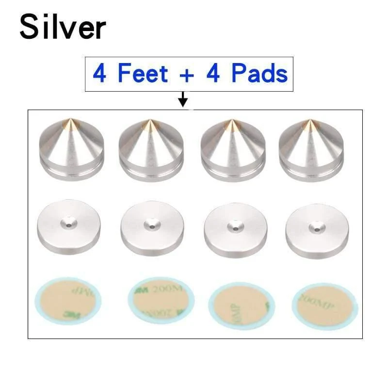 HIFIDIY LIVE 4PCS 4Sets Lautsprecher Stand Füße Fuß Pad Aluminium Legierung Metall (NICHT Natürliche Holz) Spikes Kegel Boden Fuß Nagel M23*20
