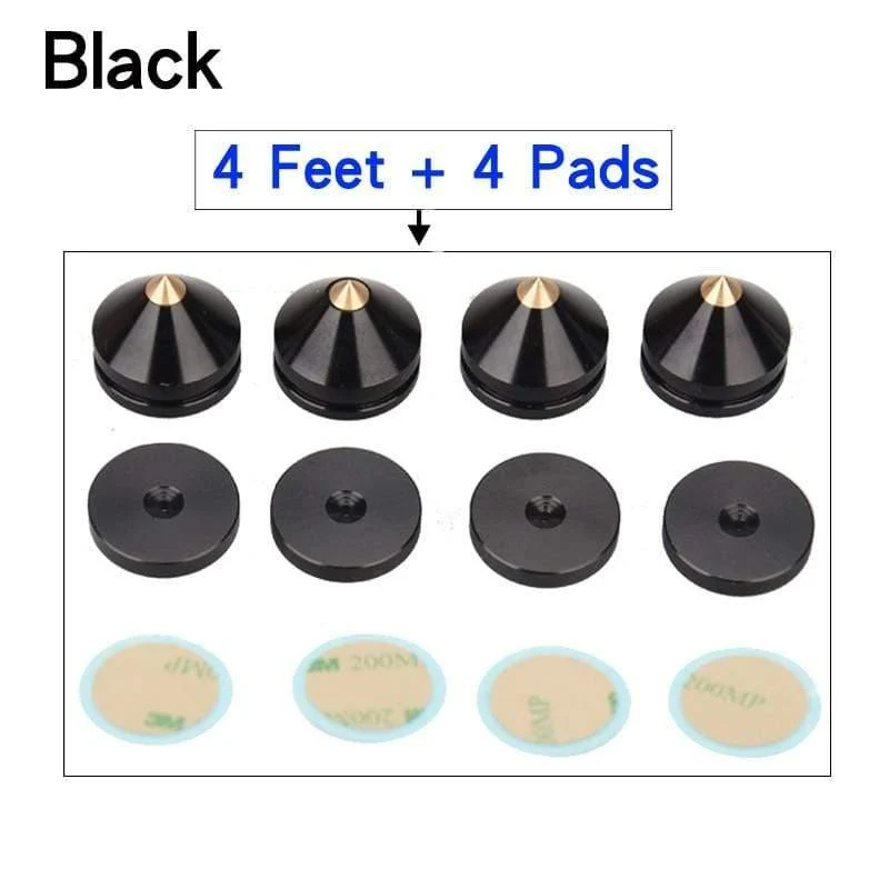 HIFIDIY LIVE 4PCS 4Sets Lautsprecher Stand Füße Fuß Pad Aluminium Legierung Metall (NICHT Natürliche Holz) Spikes Kegel Boden Fuß Nagel M23*20