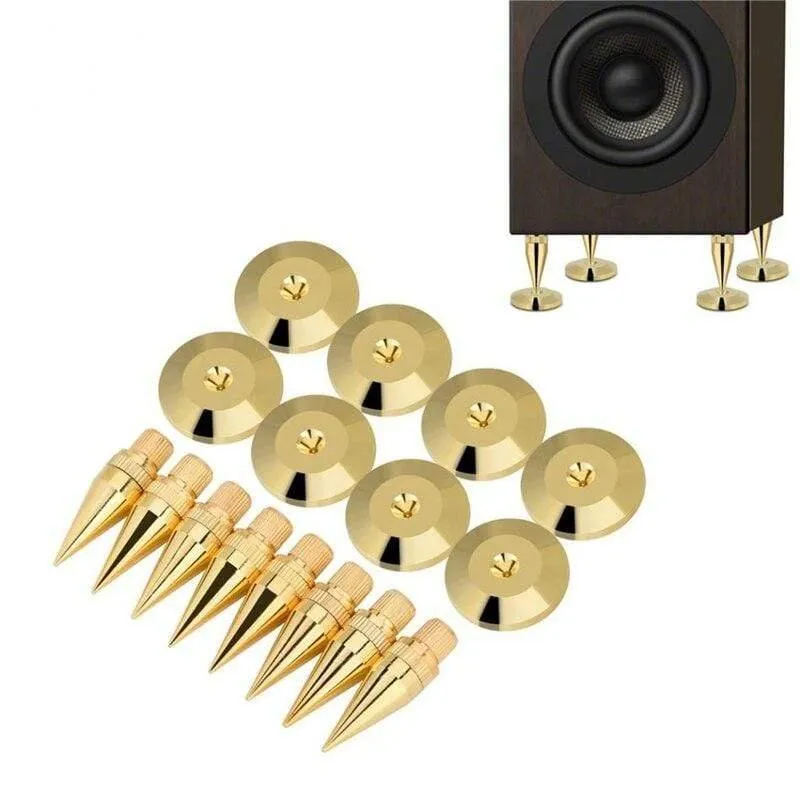 8 Paar 6 x 36 mm Kupfer-Lautsprecher-Spike-Isolationsständer + Basis-Pad, Füße, Matte, Lautsprecher-Isolation, Lautsprecher-Isolationspads