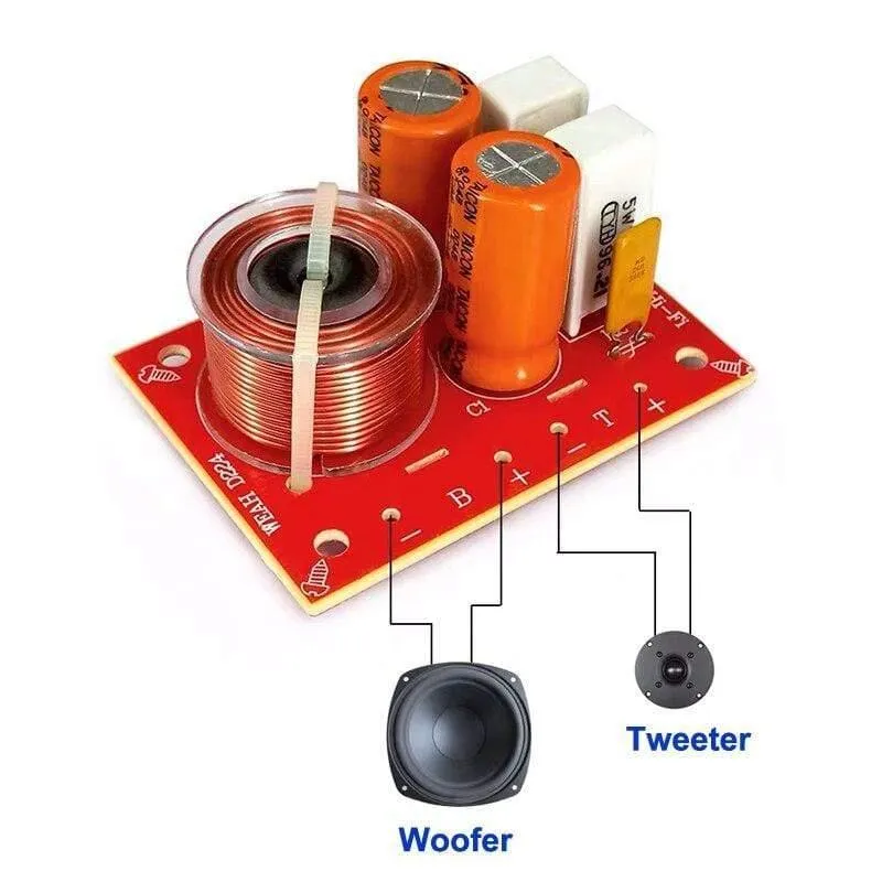 2PCS 2 Weg 80W DIY Lautsprecher Filter Schaltung Treable Bass Frequenz Teiler Heimkino Hifi Stereo Audio Crossover filter