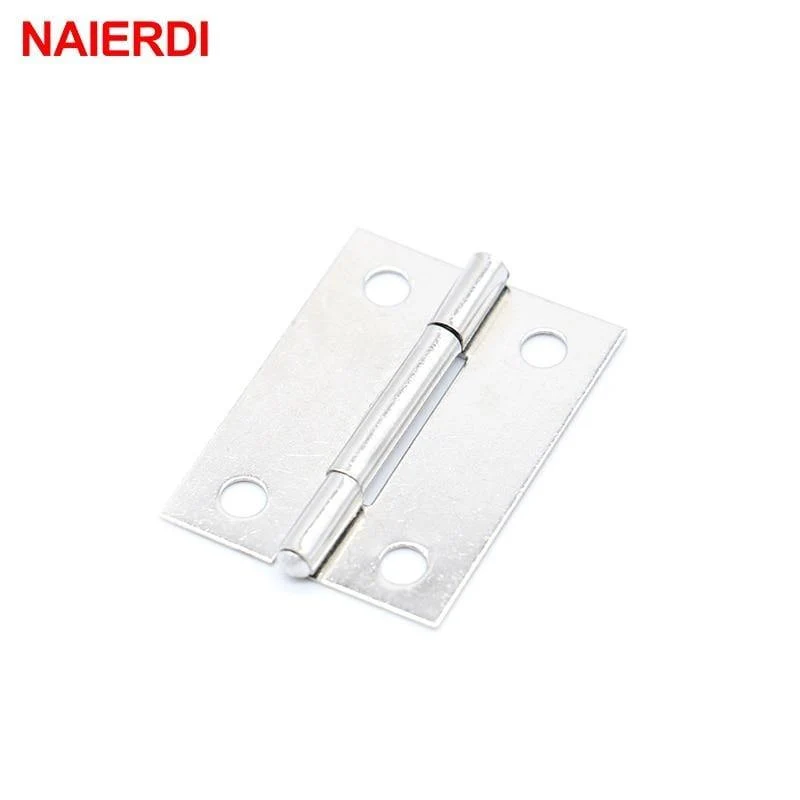 10 stücke Tür Scharnier 1.5 Zoll Edelstahl Mini Schublade Schmuck Box Silber Schrank Scharniere Für Dekoration Möbel Hardware