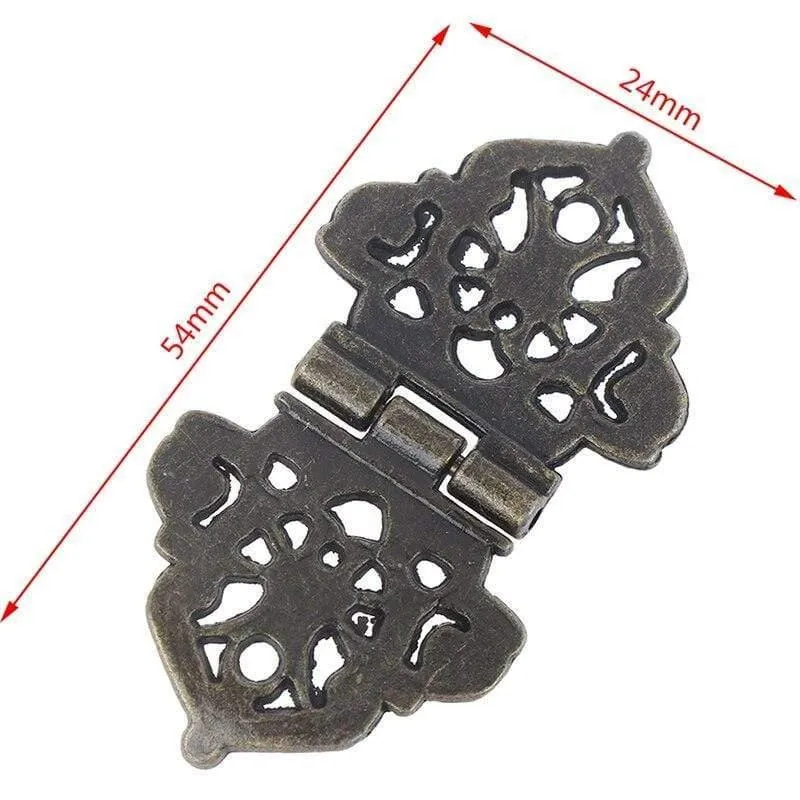 2 stücke Vintage Legierung Hohle Blume Scharnier Chinesische Möbel Hardware Metall Scharniere Schrank Tür Butt Scharniere Für DIY Box 24*54mm
