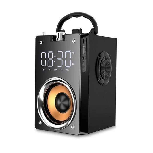 Super Bass Bluetooth-Lautsprecher Tragbare Säule Hochleistungs-3D-Stereo-Subwoofer Music Center-Unterstützung AUX TF FM-Radio HIFI BoomBox (T3 SCHWARZ)