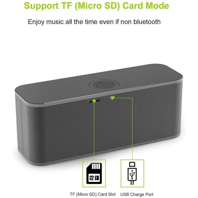 EWA W300 Bluetooth-Lautsprecher 2 * 6W-Treiber Lauter Stereoklang 4000mAh Akku Drahtloser tragbarer Lautsprecher für Partys im Freien