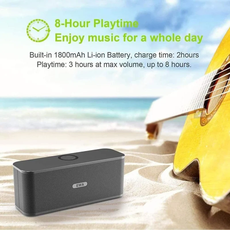 EWA W300 Bluetooth-Lautsprecher 2 * 6W-Treiber Lauter Stereoklang 4000mAh Akku Drahtloser tragbarer Lautsprecher für Partys im Freien