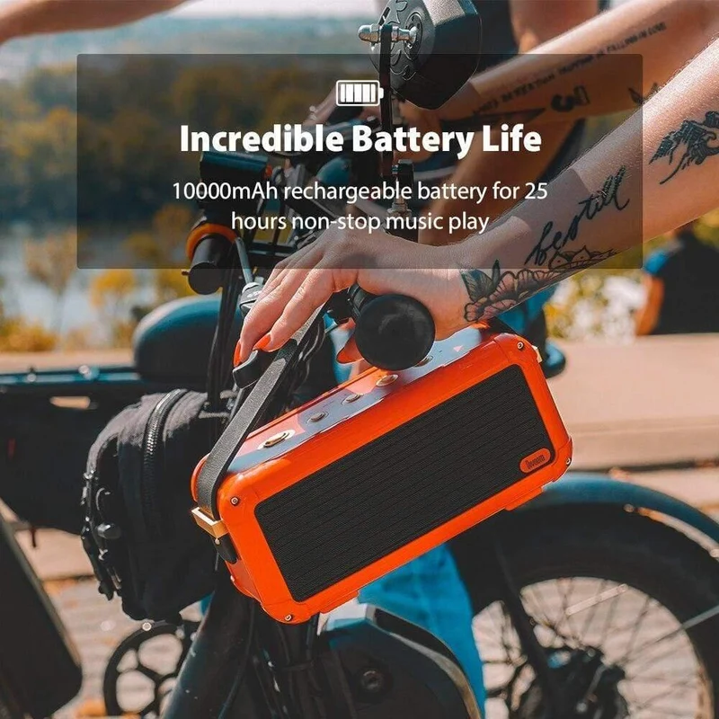 40W Superior Bass Tragbarer drahtloser Bluetooth-Lautsprecher Retro Design 6 Treiber für 25 Stunden Spielzeit Smart Home Decoration