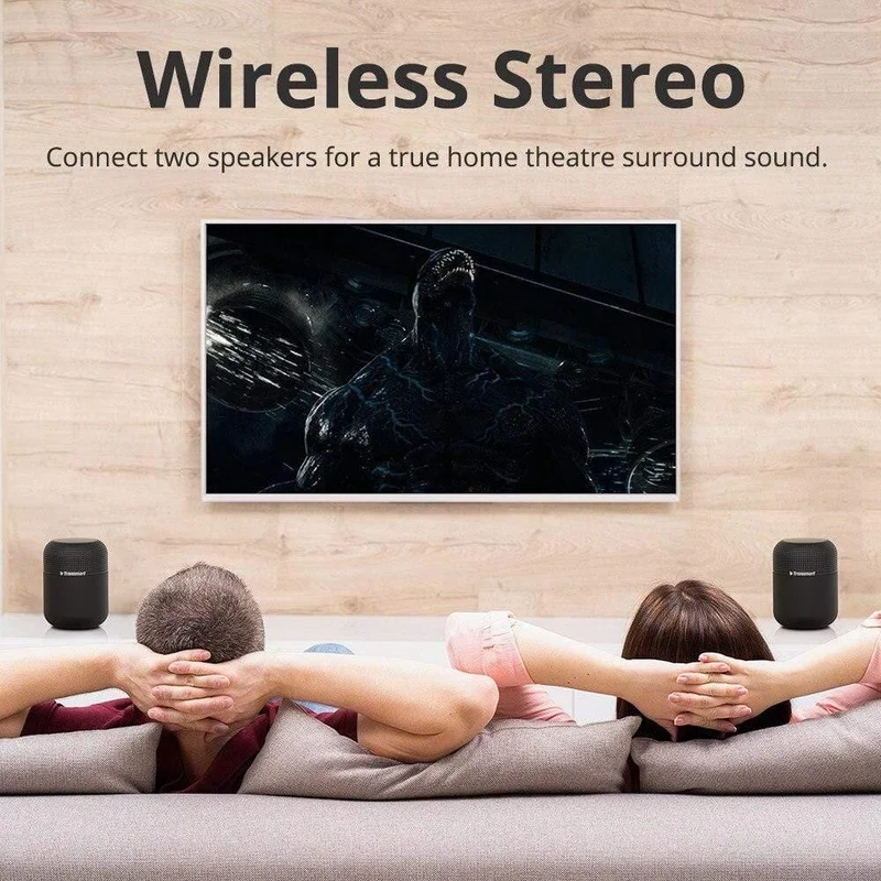 Tronsmart T6 Max Bluetooth-Lautsprecher, 60 W, Heimkino-Lautsprecher, TWS-Bluetooth-Säule mit Sprachassistent, IPX5, NFC, 20 Stunden Spielzeit (schwarz)