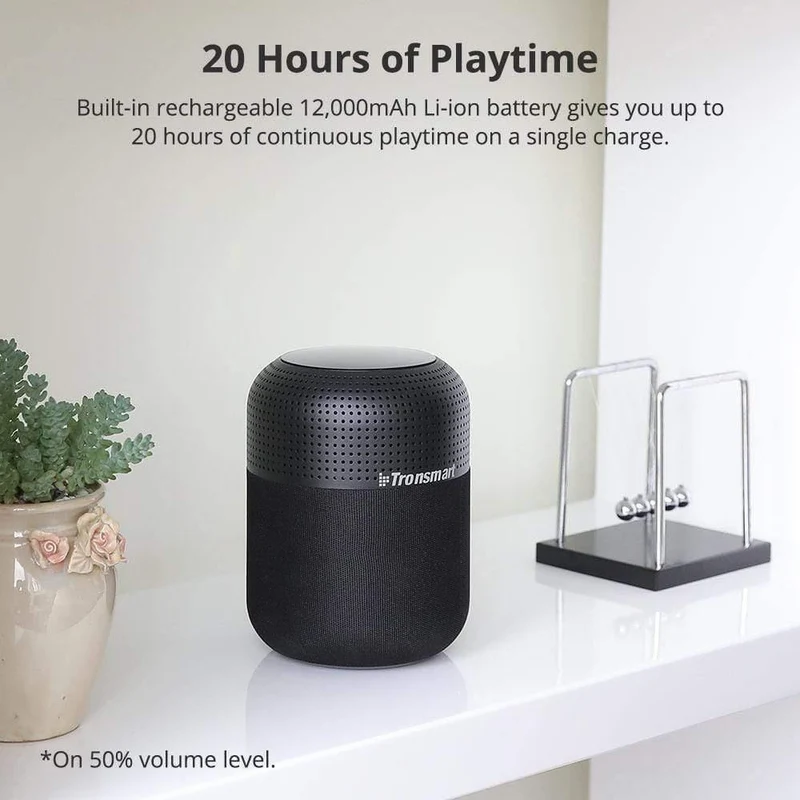 Tronsmart T6 Max Bluetooth-Lautsprecher, 60 W, Heimkino-Lautsprecher, TWS-Bluetooth-Säule mit Sprachassistent, IPX5, NFC, 20 Stunden Spielzeit (schwarz)