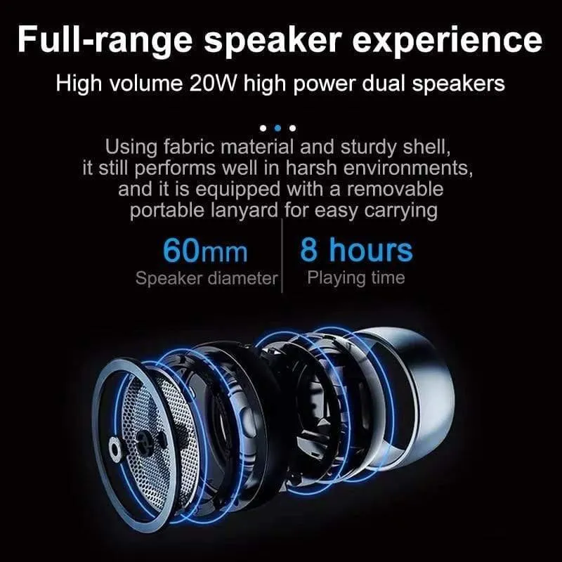 Wasserdichter Bluetooth-Lautsprecher Tragbare drahtlose Lautsprecher Subwoofer Außenlautsprecher Stereo-Musik Surround TF FM-Radio Mit Mikrofon