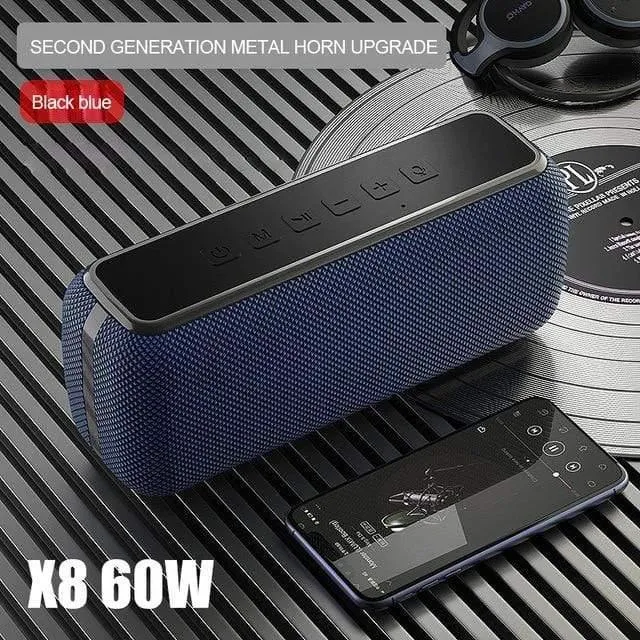 60W Wireless Wasserdichter Bluetooth-Lautsprecher DSP Bass Column Tragbarer Außenlautsprecher TWS Subwoofer Soundbar-Unterstützung TF-Karte AUX