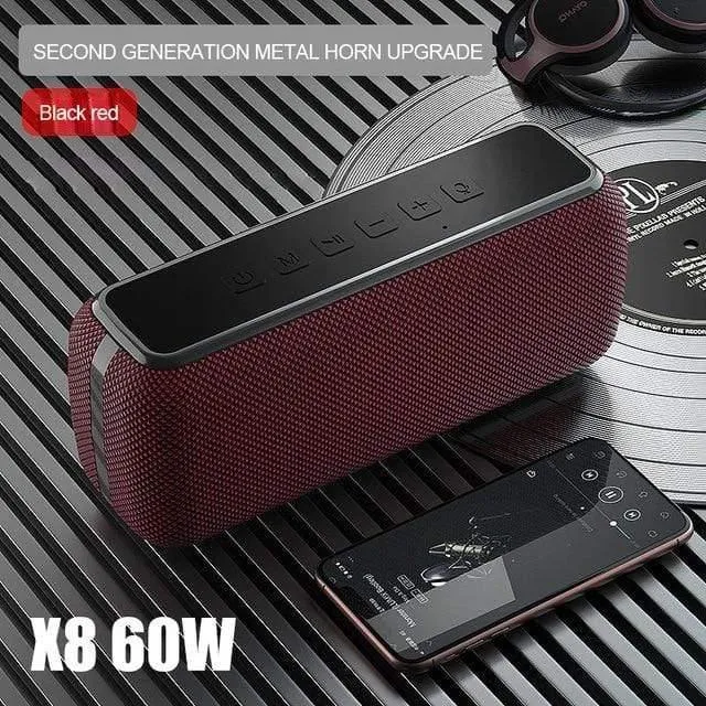 60W Wireless Wasserdichter Bluetooth-Lautsprecher DSP Bass Column Tragbarer Außenlautsprecher TWS Subwoofer Soundbar-Unterstützung TF-Karte AUX