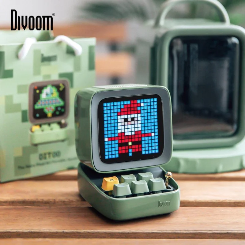 Retro Pixel Art Bluetooth tragbare Lautsprecher Wecker DIY LED-Bildschirm von APP Electronic Gadget Geschenk Home Decoration