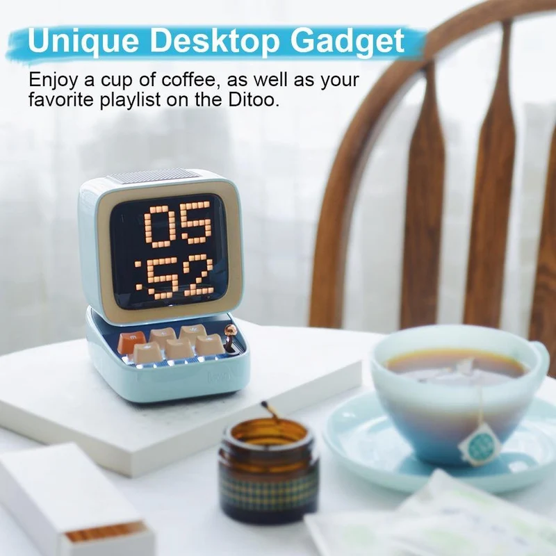 Retro Pixel Art Bluetooth tragbare Lautsprecher Wecker DIY LED-Bildschirm von APP Electronic Gadget Geschenk Home Decoration