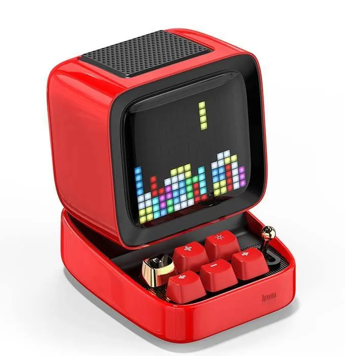Retro Pixel Art Bluetooth tragbare Lautsprecher Wecker DIY LED-Bildschirm von APP Electronic Gadget Geschenk Home Decoration