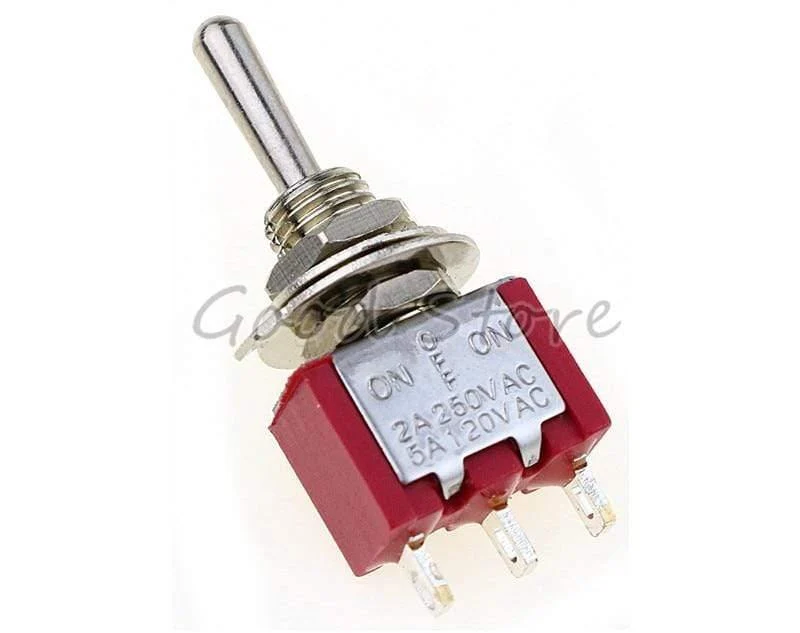 5pcs / 10pcs Red Momentary / Lock Mini MTS-123 / MTS-103 3-polige SPDT EIN-AUS-EIN 6A 125VAC Miniatur-Kippschalter