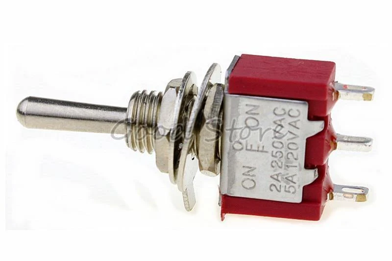 5pcs / 10pcs Red Momentary / Lock Mini MTS-123 / MTS-103 3-polige SPDT EIN-AUS-EIN 6A 125VAC Miniatur-Kippschalter
