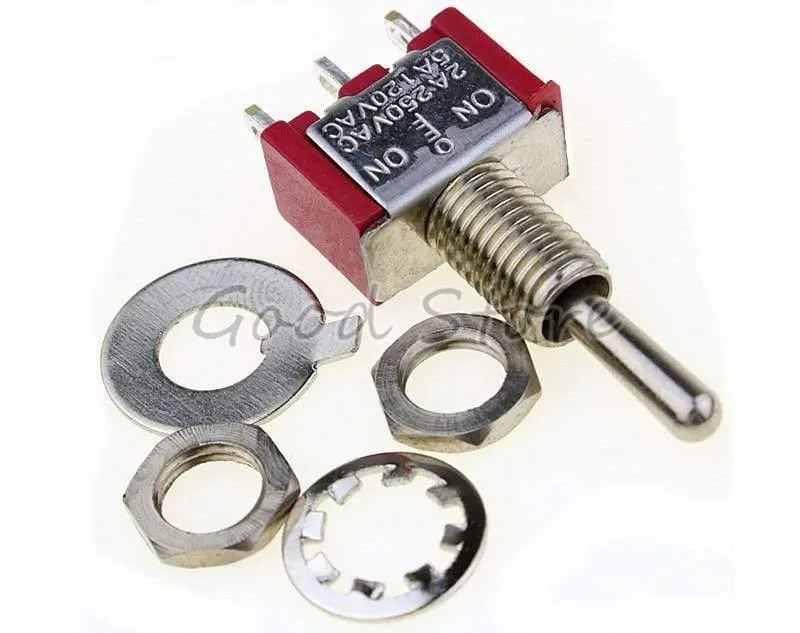 5pcs / 10pcs Red Momentary / Lock Mini MTS-123 / MTS-103 3-polige SPDT EIN-AUS-EIN 6A 125VAC Miniatur-Kippschalter