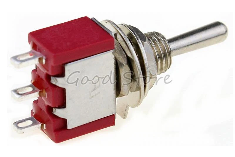 5pcs / 10pcs Red Momentary / Lock Mini MTS-123 / MTS-103 3-polige SPDT EIN-AUS-EIN 6A 125VAC Miniatur-Kippschalter