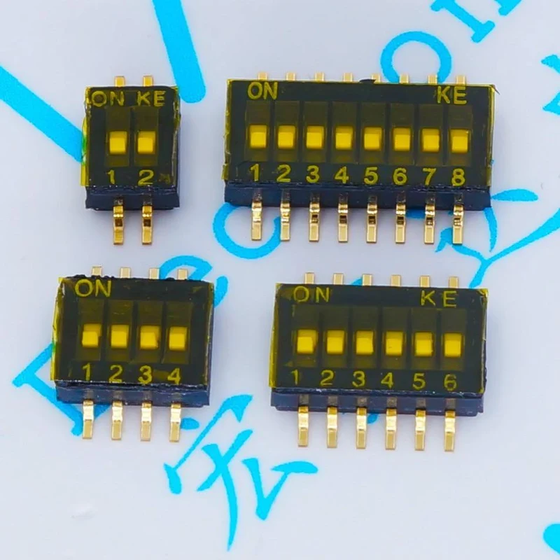 10 Stück X SMD SMT Schiebeschalter 1P 2P 3P 4P 5P 6P 8P 1.27 mm Position Weg DIP Black Pitch Kippschalter Black Snap Switch