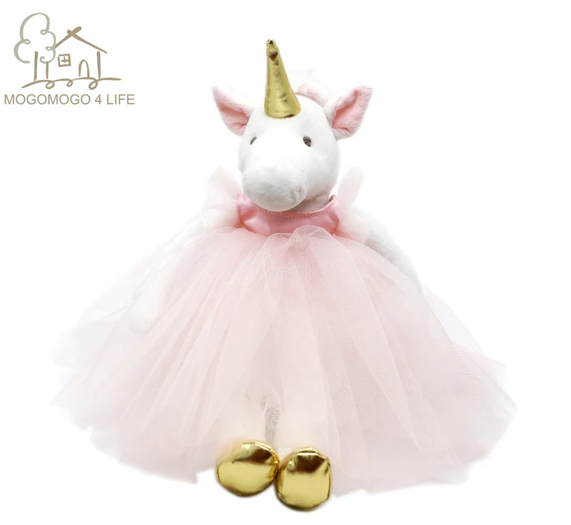 Luxus Mogo handgemachte Plüsch Einhorn Spielzeug Ballerina Einhorn Puppe Prinzessin Einhorn Puppe Super Golden Horn Pferd Kuscheltiere