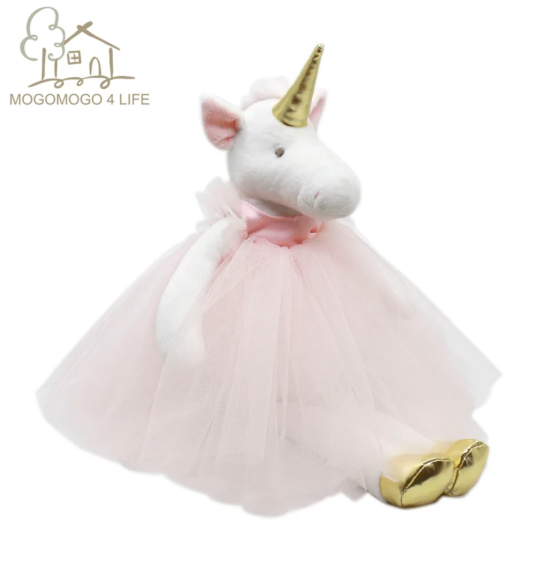 Luxus Mogo handgemachte Plüsch Einhorn Spielzeug Ballerina Einhorn Puppe Prinzessin Einhorn Puppe Super Golden Horn Pferd Kuscheltiere