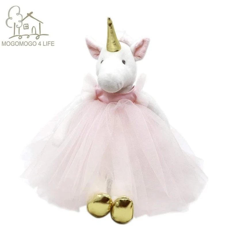 Luxus Mogo handgemachte Plüsch Einhorn Spielzeug Ballerina Einhorn Puppe Prinzessin Einhorn Puppe Super Golden Horn Pferd Kuscheltiere