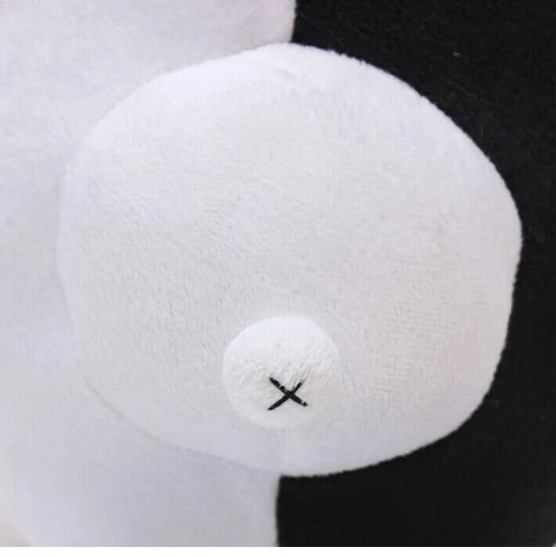 Dangan Ronpa Super Danganronpa 2 Monokuma Schwarz-Weiß-Bär Plüschtier Weiche Kuscheltierpuppen Geburtstagsgeschenk für Kinder