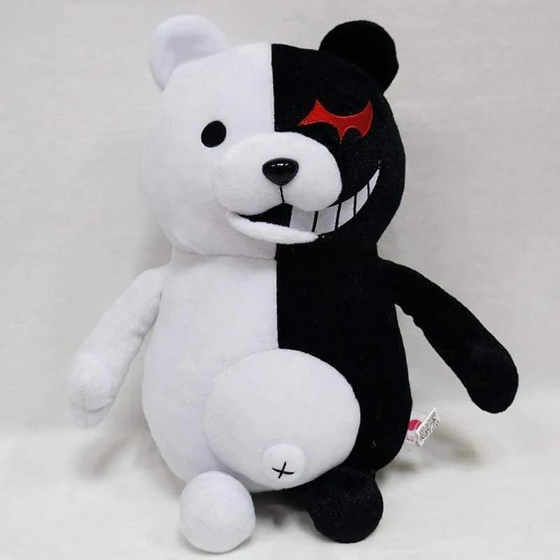 Dangan Ronpa Super Danganronpa 2 Monokuma Schwarz-Weiß-Bär Plüschtier Weiche Kuscheltierpuppen Geburtstagsgeschenk für Kinder