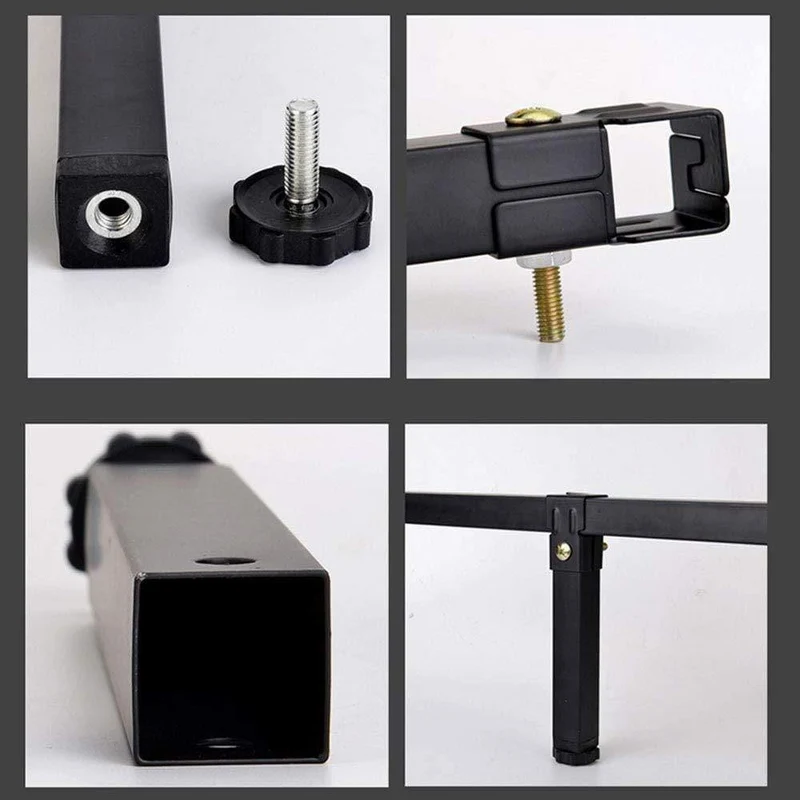 Möbelbeine, verstellbare Stützfüße Reihe Skelettverstärkung Bettbeine Hardware-Zubehör Schwarz 15 ~ 30cm hoch, rutschfest R.