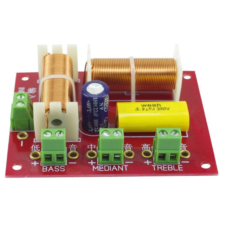 200W Lautsprecher 3-WEGE Crossover Audio Höhen + MID + Bass Unabhängige Crossover Lautsprecher Filter Frequenzteiler 2PCS