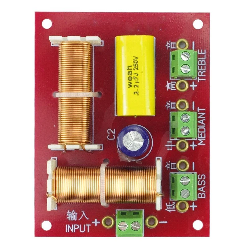 200W Lautsprecher 3-WEGE Crossover Audio Höhen + MID + Bass Unabhängige Crossover Lautsprecher Filter Frequenzteiler 2PCS
