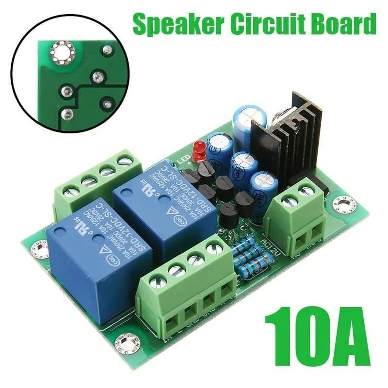 1-teilige Audio-Lautsprecher-Schutzplatinen Zusammengebaute Stereo-Lautsprecher-Platine Zweikanal-Relais-PCB-Schaltungsmodul 12-15 V (wie in der Abbildung gezeigt)