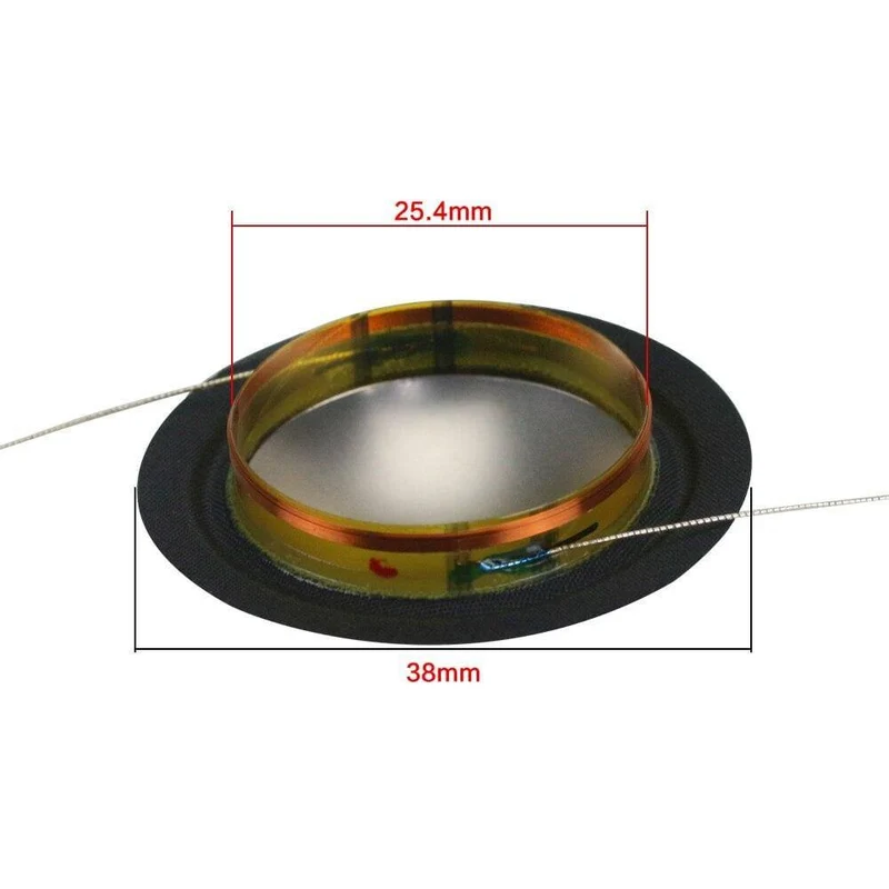 GHXAMP 25.4 mm importierte Metall-Titanfolie + Seidenseitenmembran, 25-Kern-Hochtöner, Schwingspule, Lautsprecher-Reparaturfolie, 8 OHM, 1 Paar