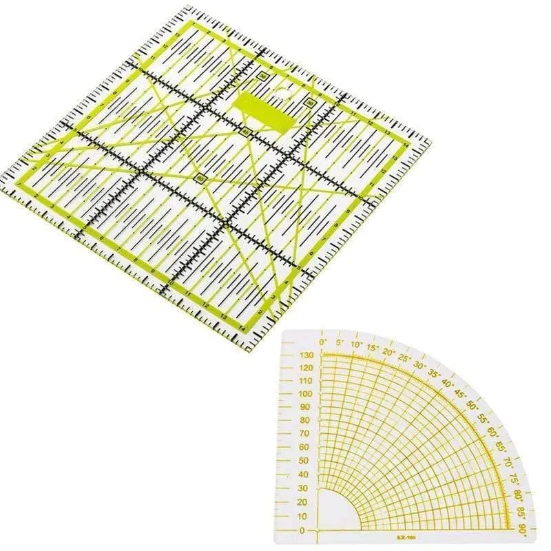 Nähen, Kunsthandwerk, Nähwerkzeuge, Zubehör, DIY-Handwerkzeug, 1 Stück, Patchwork-Lineal, quadratische Fächerform