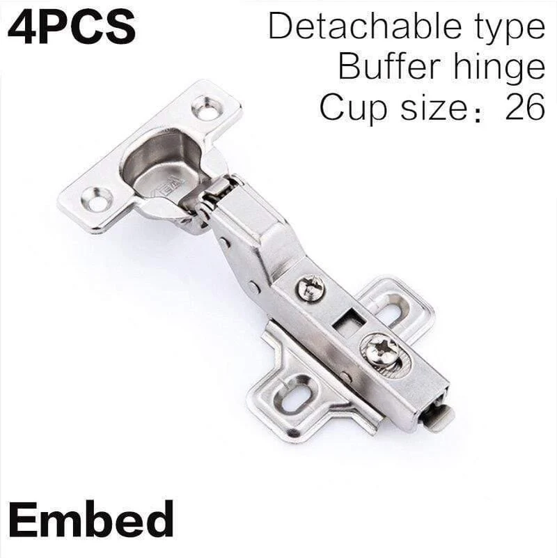 4 Stück / Set Kleine Scharniere Mini Eingebaute Dämpfung Hydraulische Pufferung Mute Pipe Möbel Vitrine 26mm Scharnierbecher