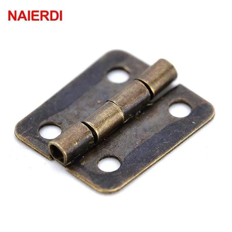 50PCS Antike Scharnier Mini Bronze Gold Dekoration Tür Scharniere Für Holz Schrank Vintage Schmuck Box Möbel Hardware