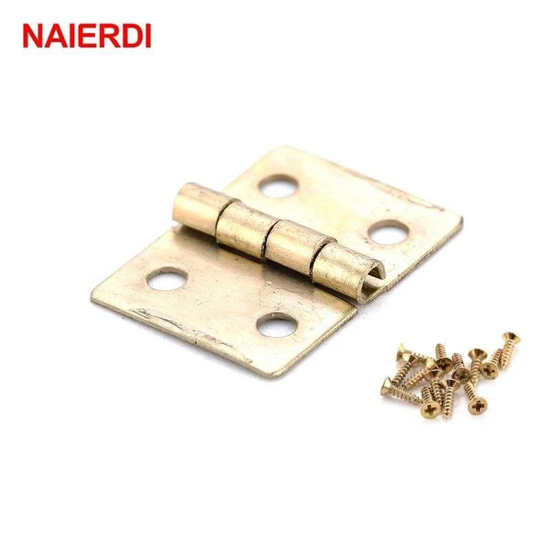 50PCS Antike Scharnier Mini Bronze Gold Dekoration Tür Scharniere Für Holz Schrank Vintage Schmuck Box Möbel Hardware