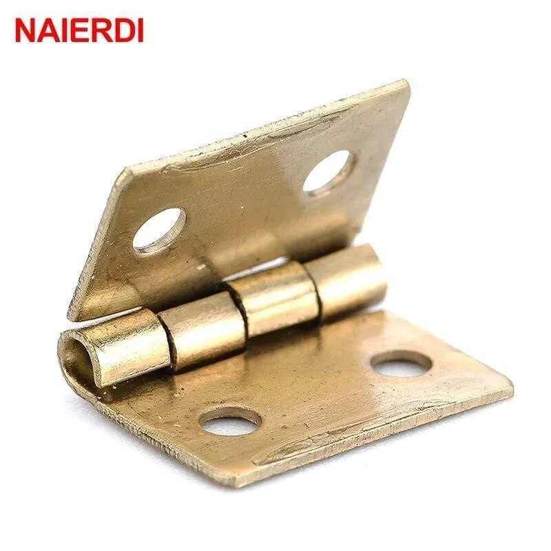 50PCS Antike Scharnier Mini Bronze Gold Dekoration Tür Scharniere Für Holz Schrank Vintage Schmuck Box Möbel Hardware